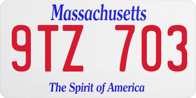MA license plate 9TZ703