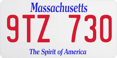 MA license plate 9TZ730