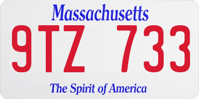 MA license plate 9TZ733