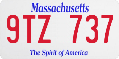 MA license plate 9TZ737