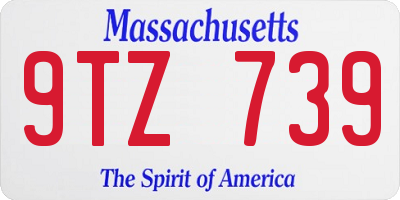 MA license plate 9TZ739