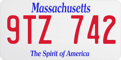 MA license plate 9TZ742