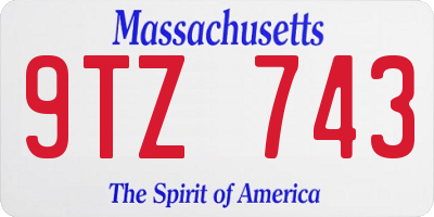 MA license plate 9TZ743