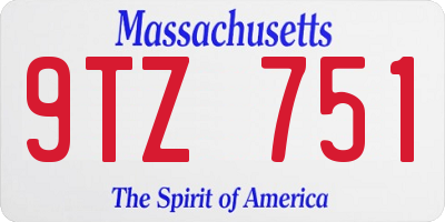 MA license plate 9TZ751