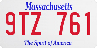 MA license plate 9TZ761