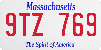 MA license plate 9TZ769
