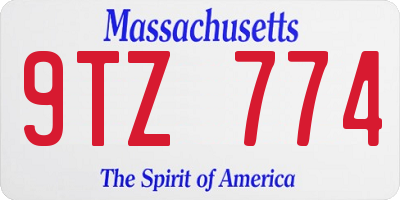 MA license plate 9TZ774