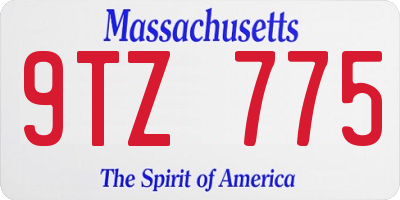 MA license plate 9TZ775