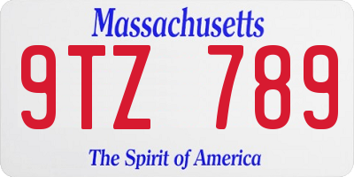 MA license plate 9TZ789