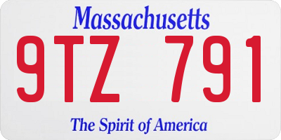 MA license plate 9TZ791