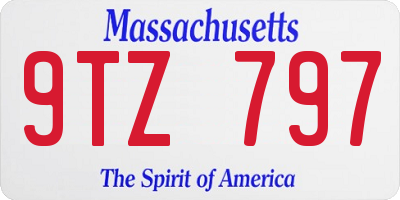 MA license plate 9TZ797
