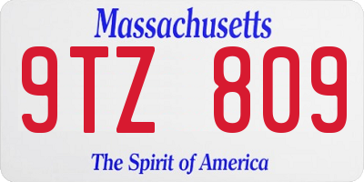 MA license plate 9TZ809
