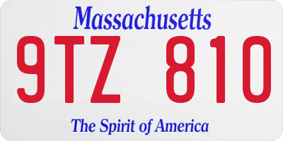 MA license plate 9TZ810