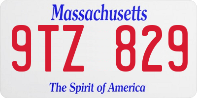 MA license plate 9TZ829