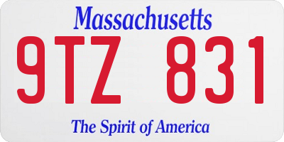 MA license plate 9TZ831