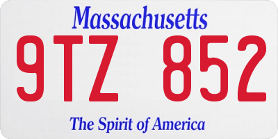 MA license plate 9TZ852