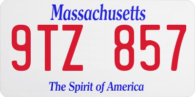 MA license plate 9TZ857