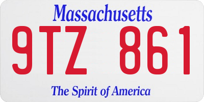 MA license plate 9TZ861