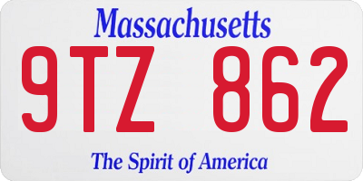 MA license plate 9TZ862