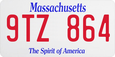 MA license plate 9TZ864