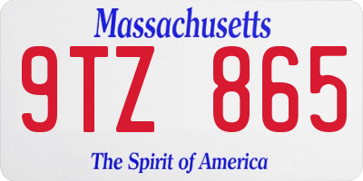MA license plate 9TZ865