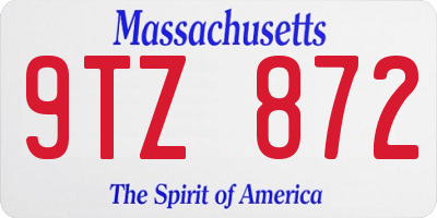 MA license plate 9TZ872