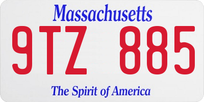 MA license plate 9TZ885