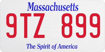 MA license plate 9TZ899