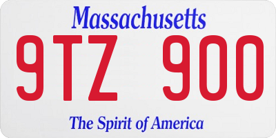 MA license plate 9TZ900