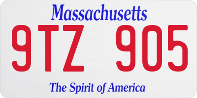 MA license plate 9TZ905