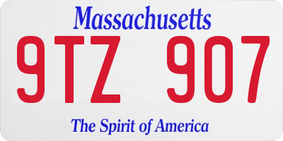 MA license plate 9TZ907