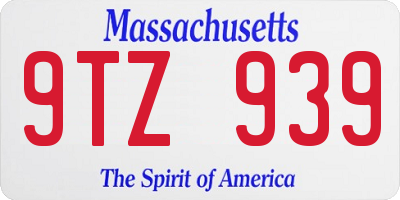 MA license plate 9TZ939