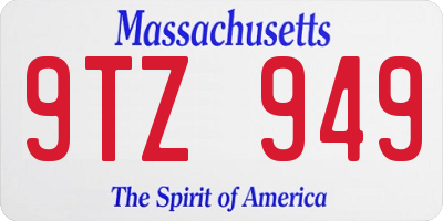 MA license plate 9TZ949
