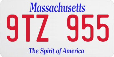 MA license plate 9TZ955