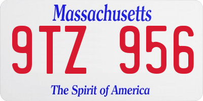 MA license plate 9TZ956