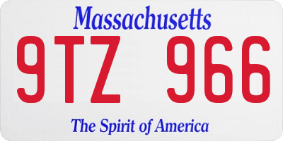 MA license plate 9TZ966