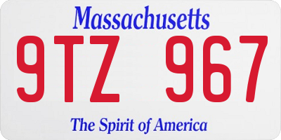 MA license plate 9TZ967