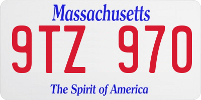 MA license plate 9TZ970