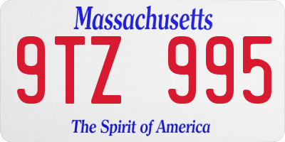 MA license plate 9TZ995