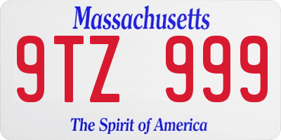 MA license plate 9TZ999