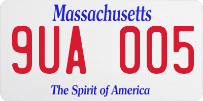 MA license plate 9UA005