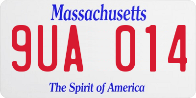 MA license plate 9UA014