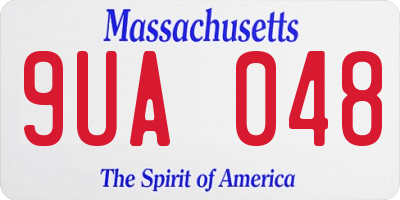 MA license plate 9UA048