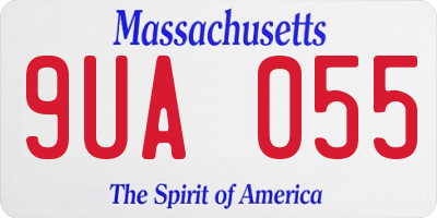 MA license plate 9UA055
