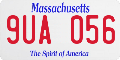 MA license plate 9UA056