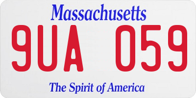 MA license plate 9UA059