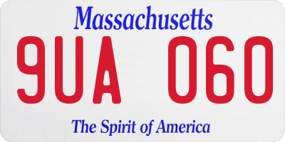 MA license plate 9UA060