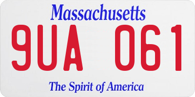 MA license plate 9UA061