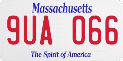 MA license plate 9UA066