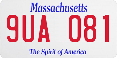MA license plate 9UA081
